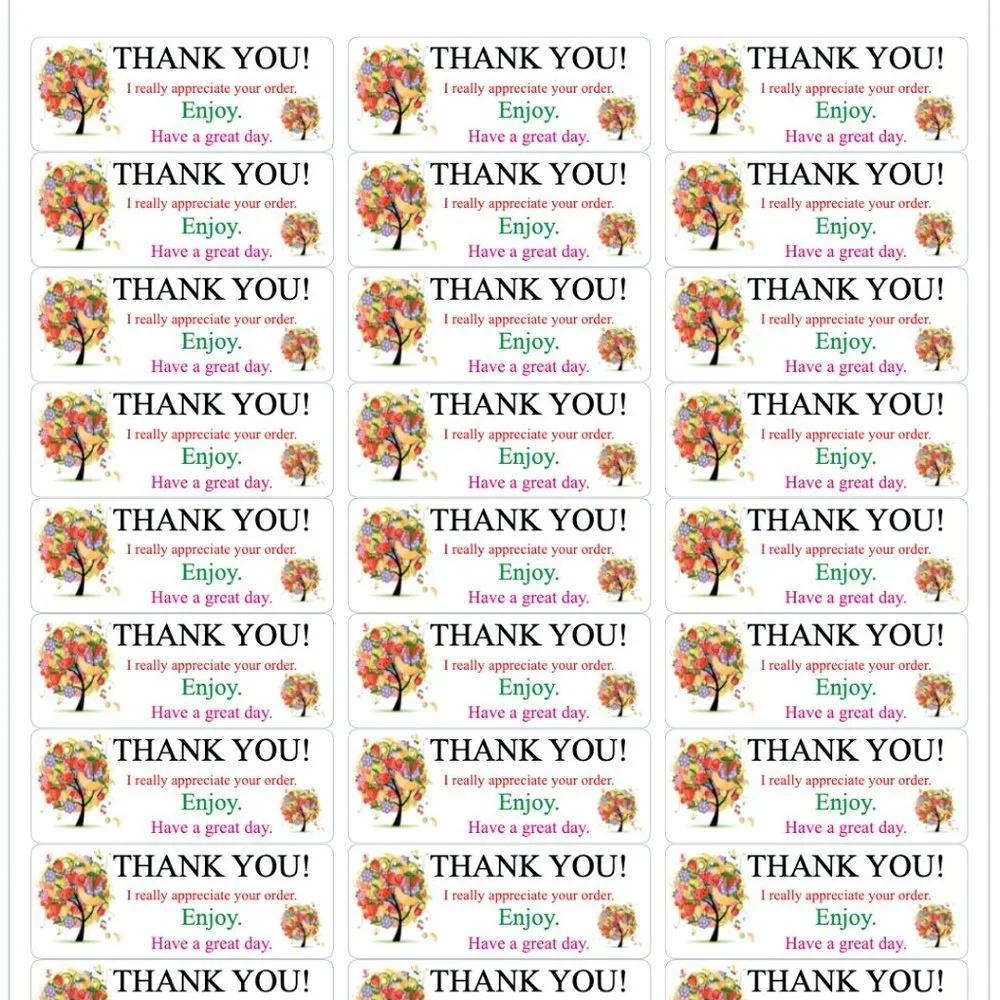 Thank You Stickers Order Shipping Labels Posh Shop Box Mailing Label Sticker